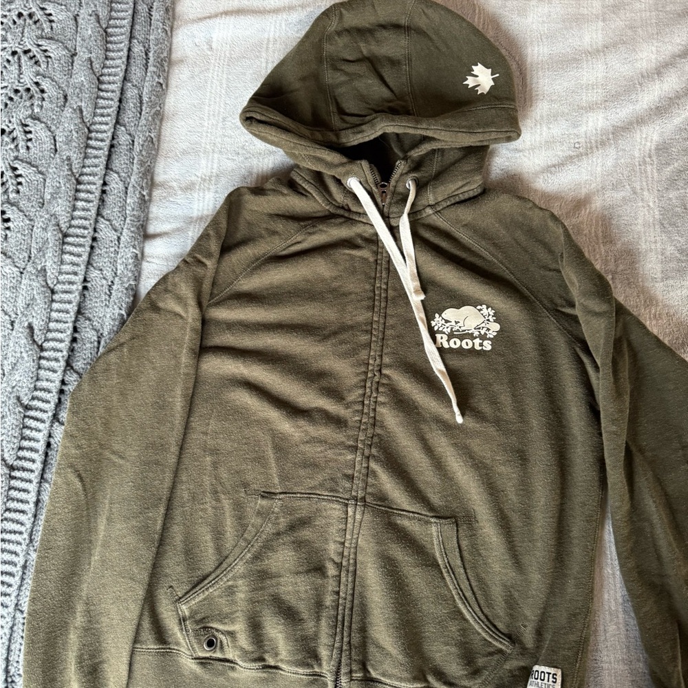 Roots Forest Green Zip-Up Hoodie